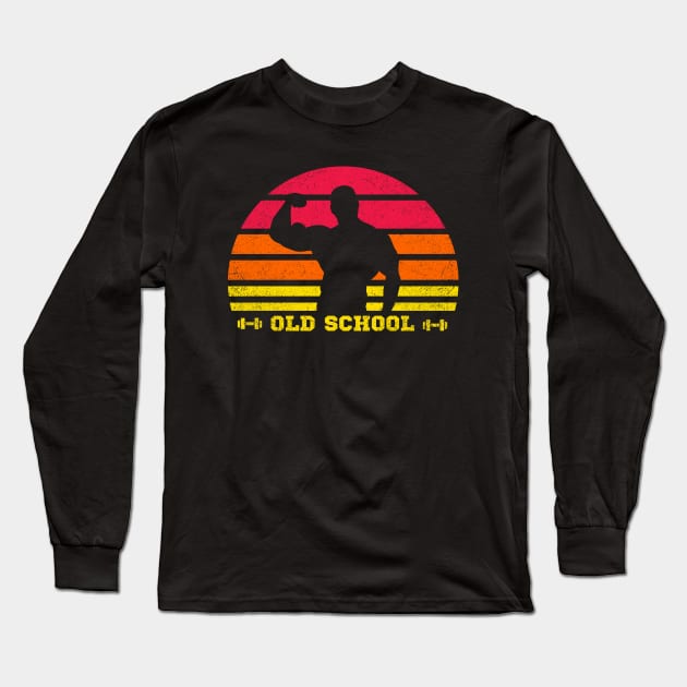 Old School Bodybuilding Long Sleeve T-Shirt by Bruno Pires